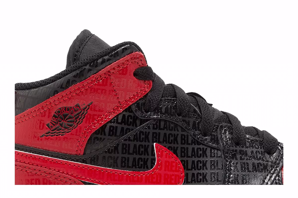 Air Jordan 1 Mid SS PS Black + Red = Bred, view 3