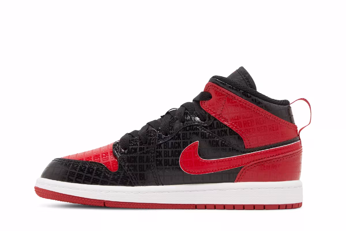 Air Jordan 1 Mid SS PS Black + Red = Bred, view 4