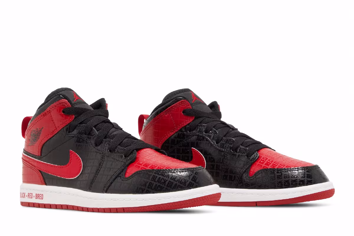 Air Jordan 1 Mid SS PS Black + Red = Bred, view 9