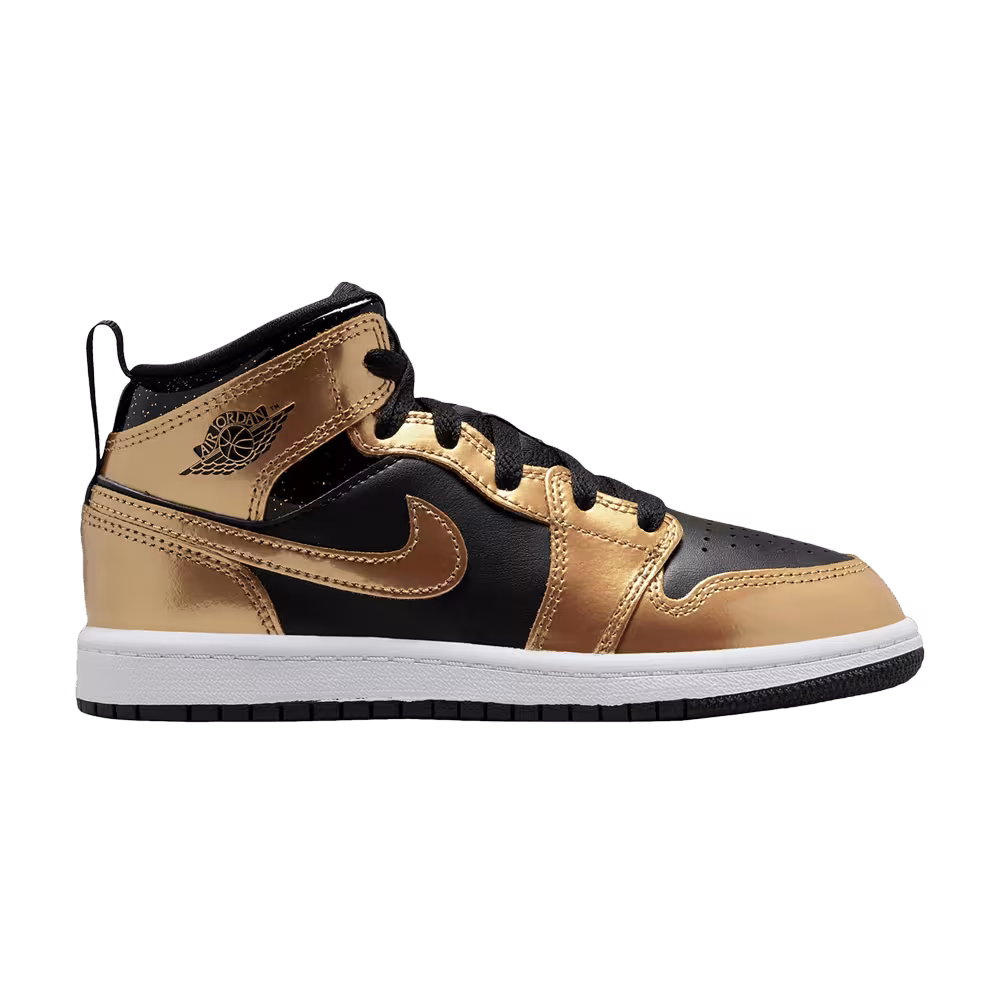 Air Jordan 1 Mid SE PS Metallic Gold Black