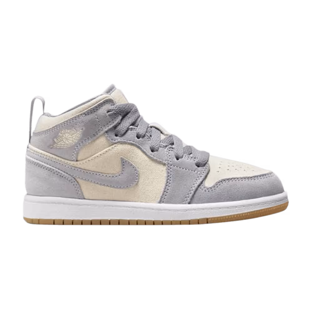 Air Jordan 1 Mid SE PS Coconut Milk Particle Grey Gum
