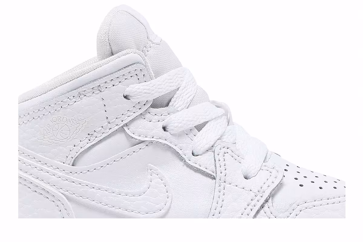 Air Jordan 1 Mid TD Triple White 2022, view 3