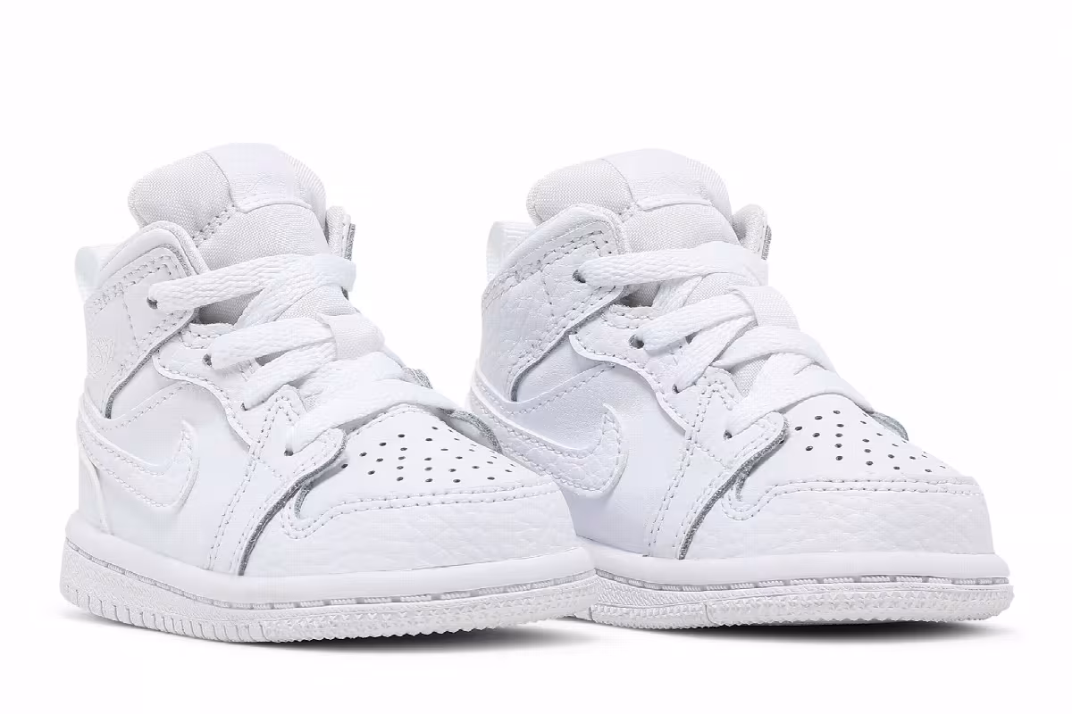 Air Jordan 1 Mid TD Triple White 2022, view 9