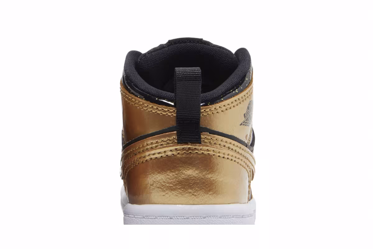 Air Jordan 1 Mid SE TD Metallic Gold Black, view 8