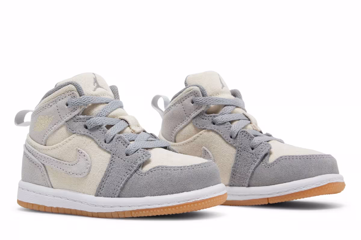 Air Jordan 1 Mid SE TD Coconut Milk Particle Grey, view 9