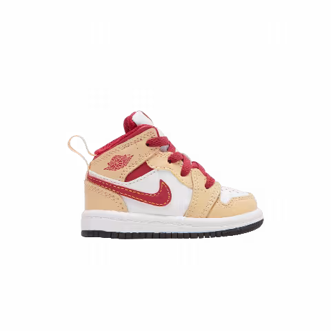 Air Jordan 1 Mid TD 'Light Curry Cardinal Red'