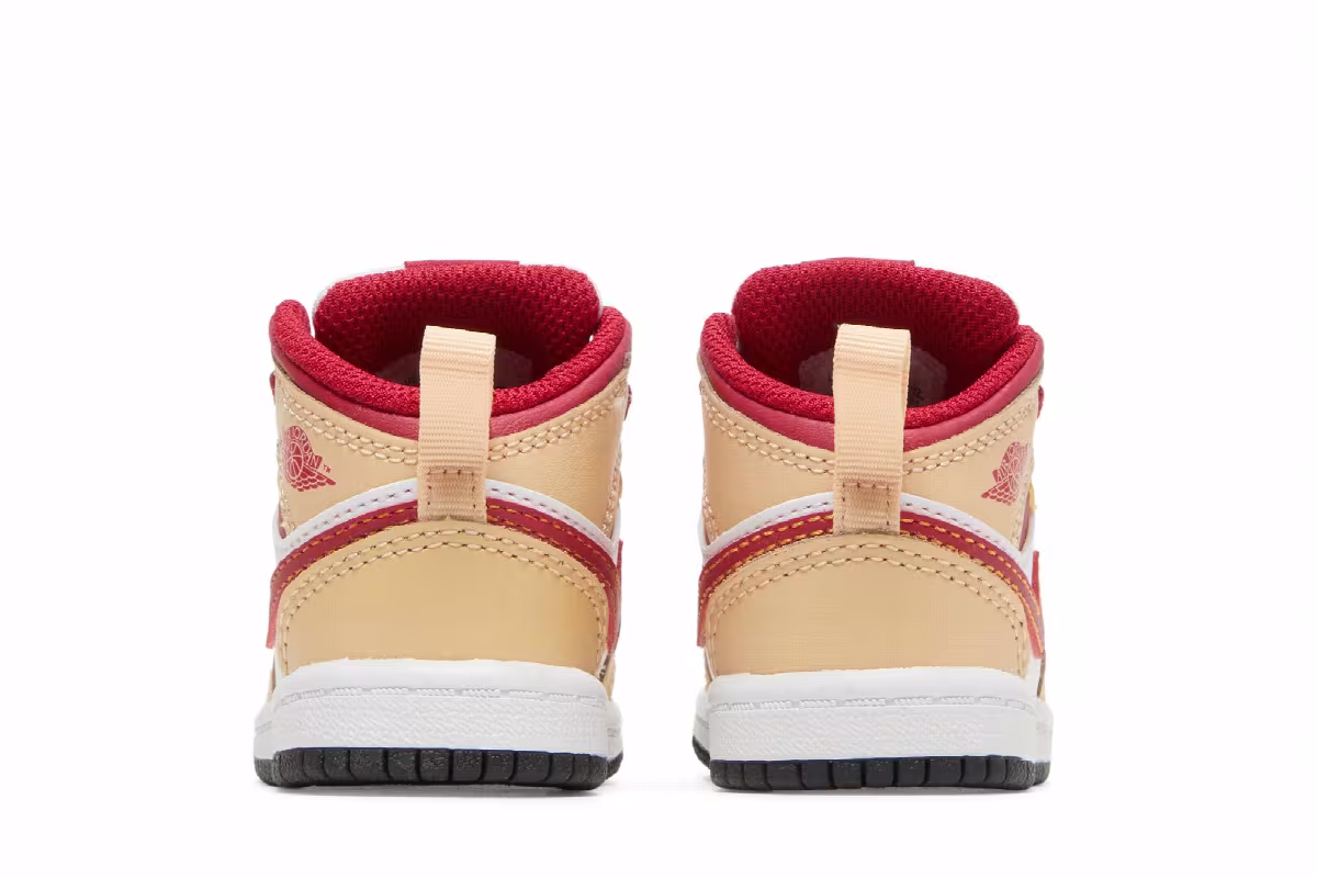 Air Jordan 1 Mid TD Light Curry Cardinal Red, view 7