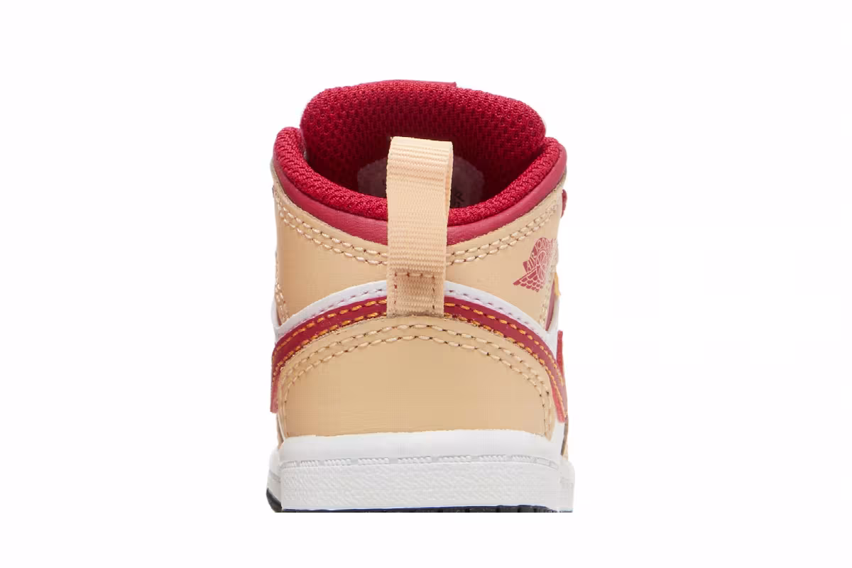 Air Jordan 1 Mid TD Light Curry Cardinal Red, view 8