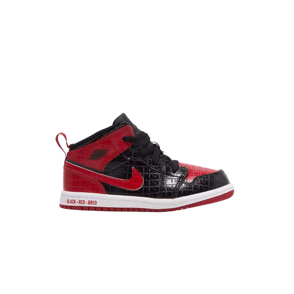 Air Jordan 1 Mid SS TD Black + Red = Bred