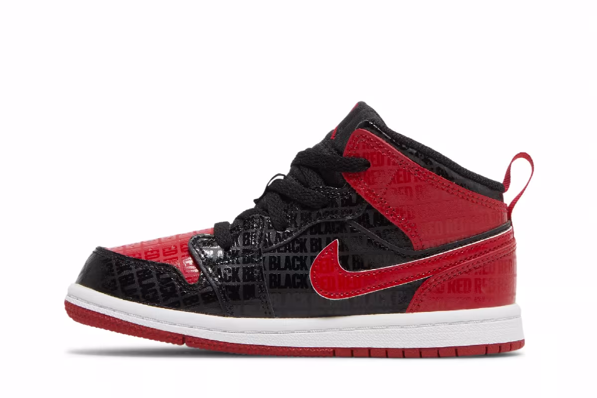 Air Jordan 1 Mid SS TD Black + Red = Bred, view 4