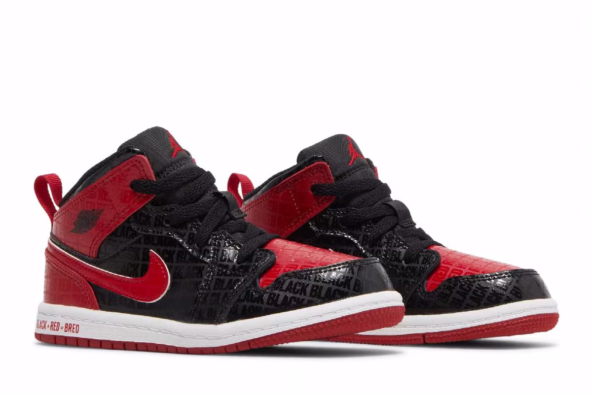 Air Jordan 1 Mid SS TD Black + Red = Bred, view 9