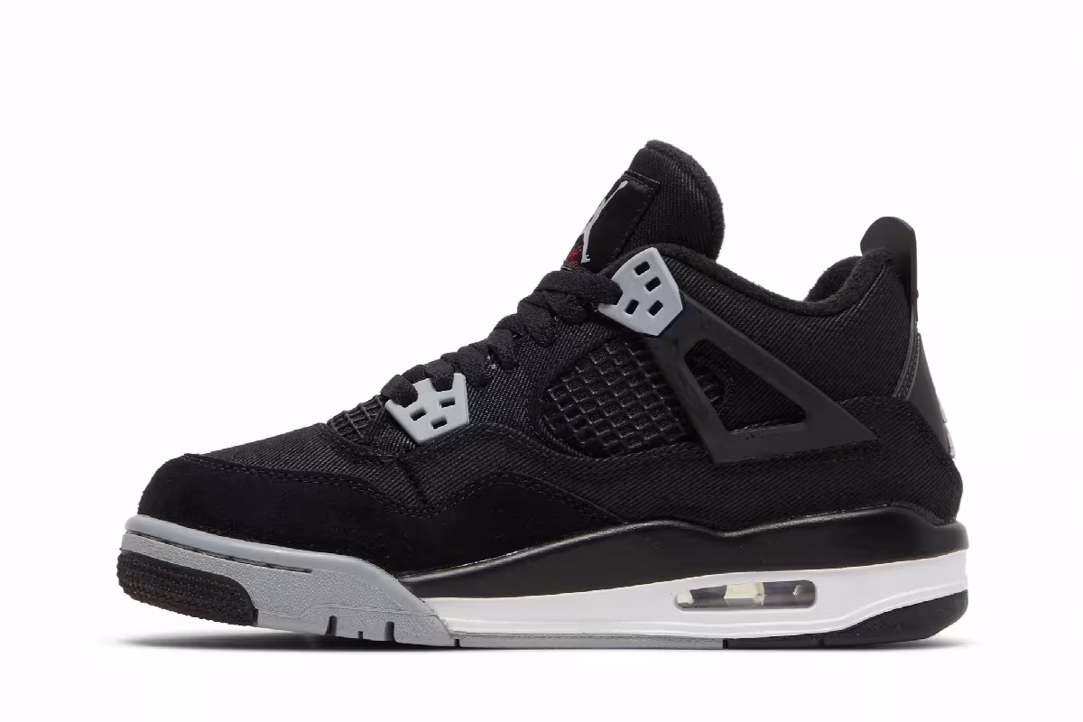Air Jordan 4 SE GS Black Canvas, view 4