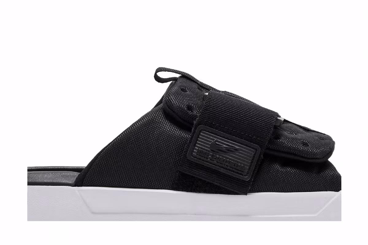Nike Asuna Slide Black White, view 3