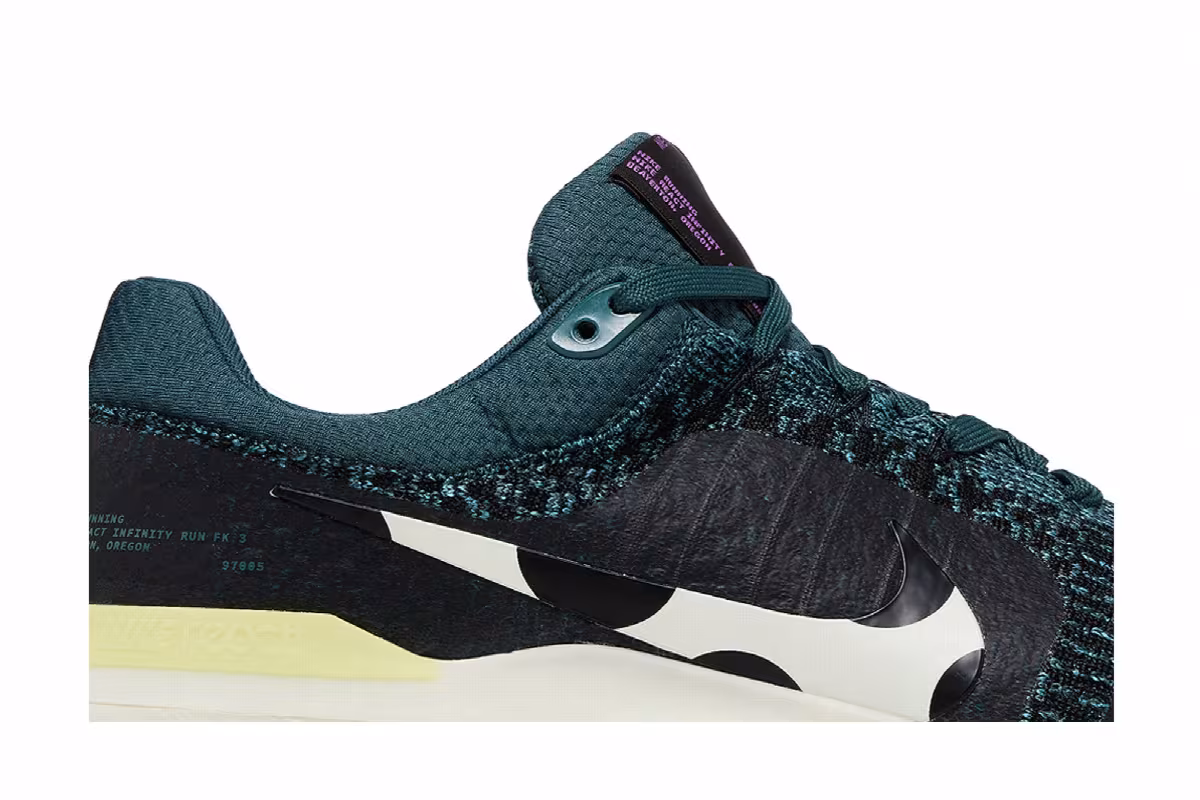 Nike React Infinity Run Flyknit 3 Mineral Teal Polka Dots, view 3