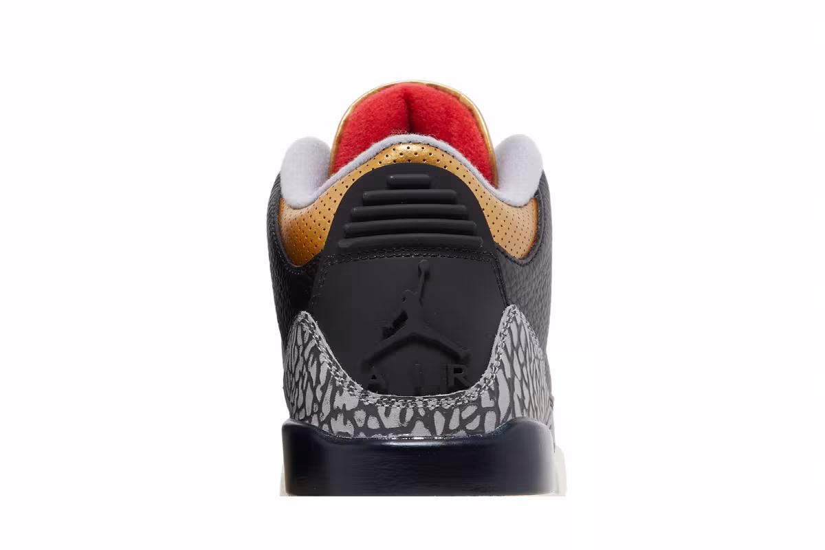 Women's Air Jordan 3 Black Gold, view 8