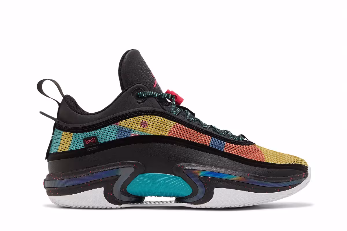 Air Jordan 36 Low Black Multi-Color, view 2