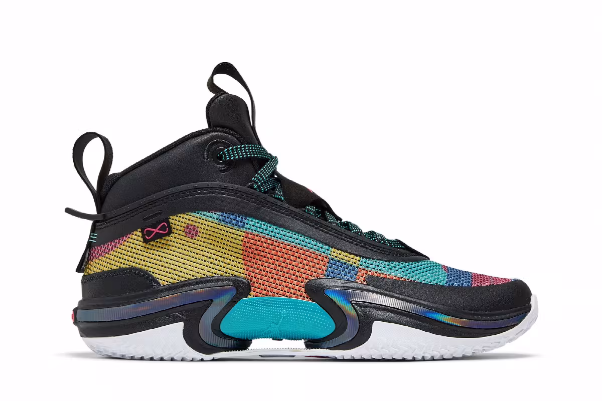 Air Jordan 36 GS Black Multi-Color, view 2