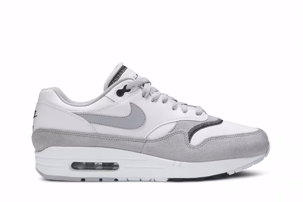 Nike Air Max 1 White Black Wolf Grey, view 2