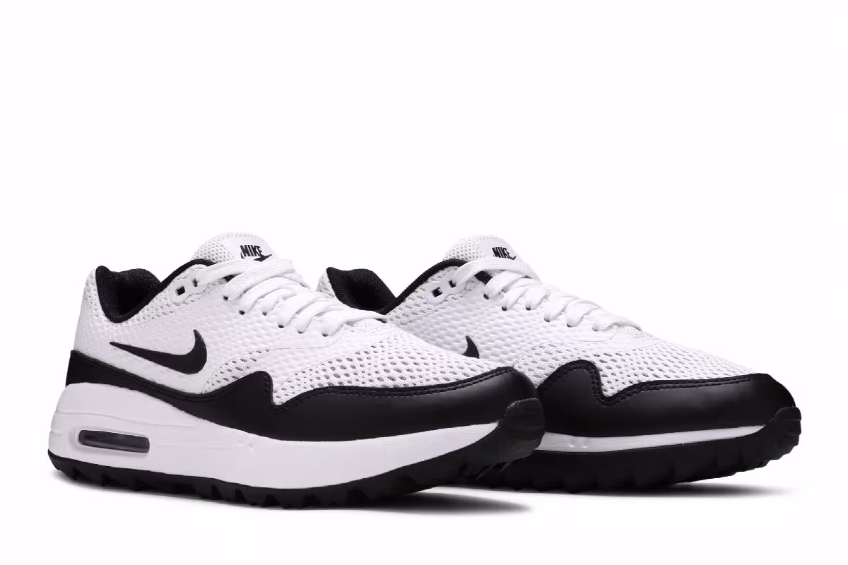 Nike Women's Air Max 1 Golf White Black, view 9