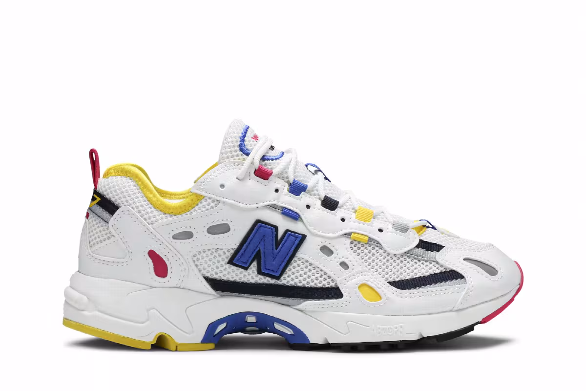 New Balance 827 White Blue Yellow, view 2