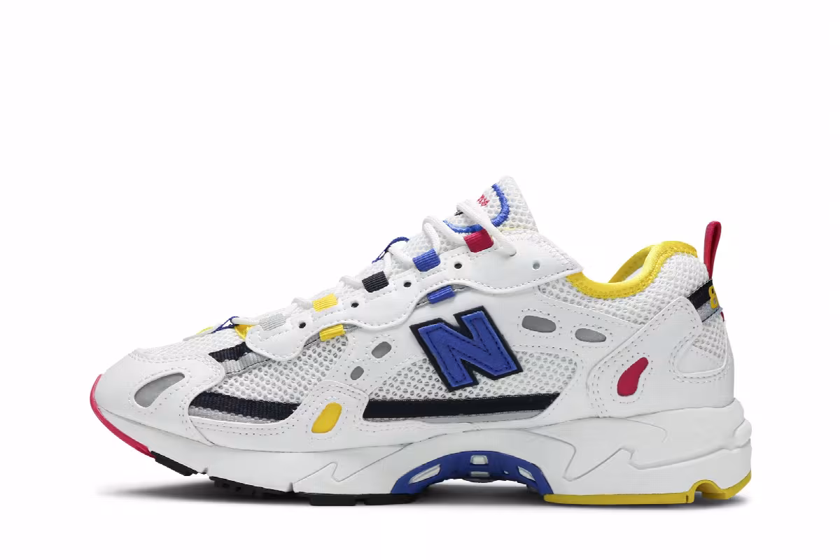 New Balance 827 White Blue Yellow, view 4