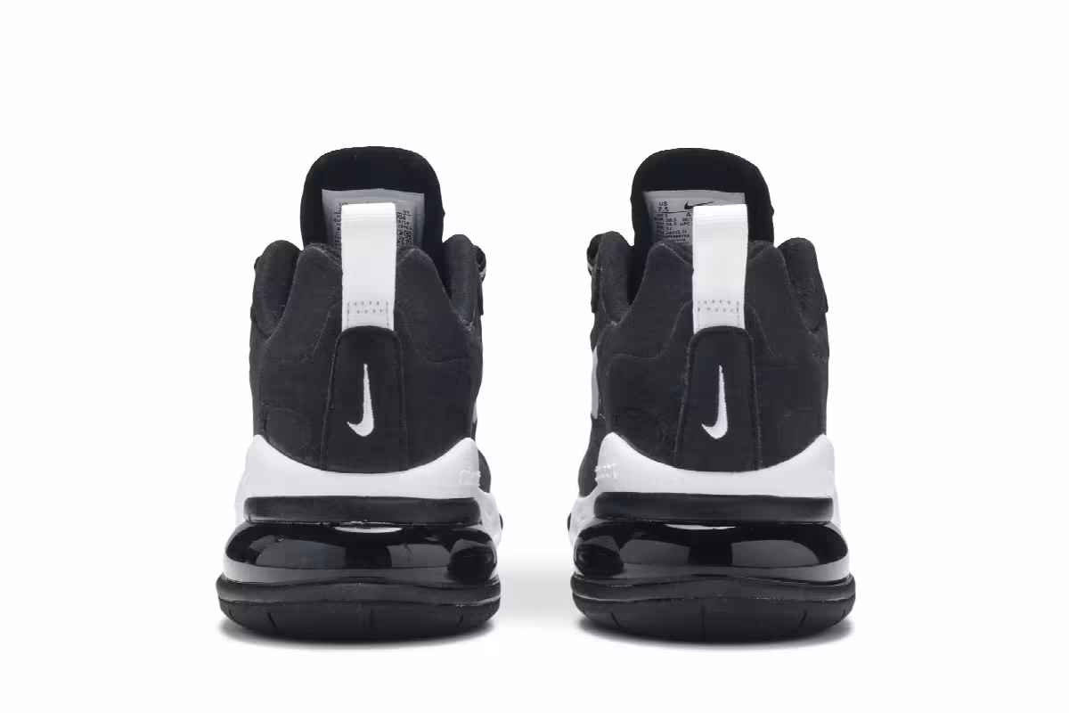 Nike Women's Air Max 270 React Black White, view 7