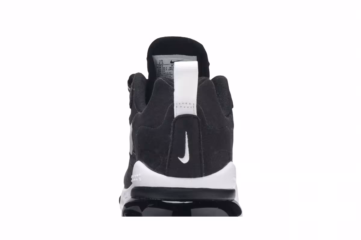 Nike Women's Air Max 270 React Black White, view 8