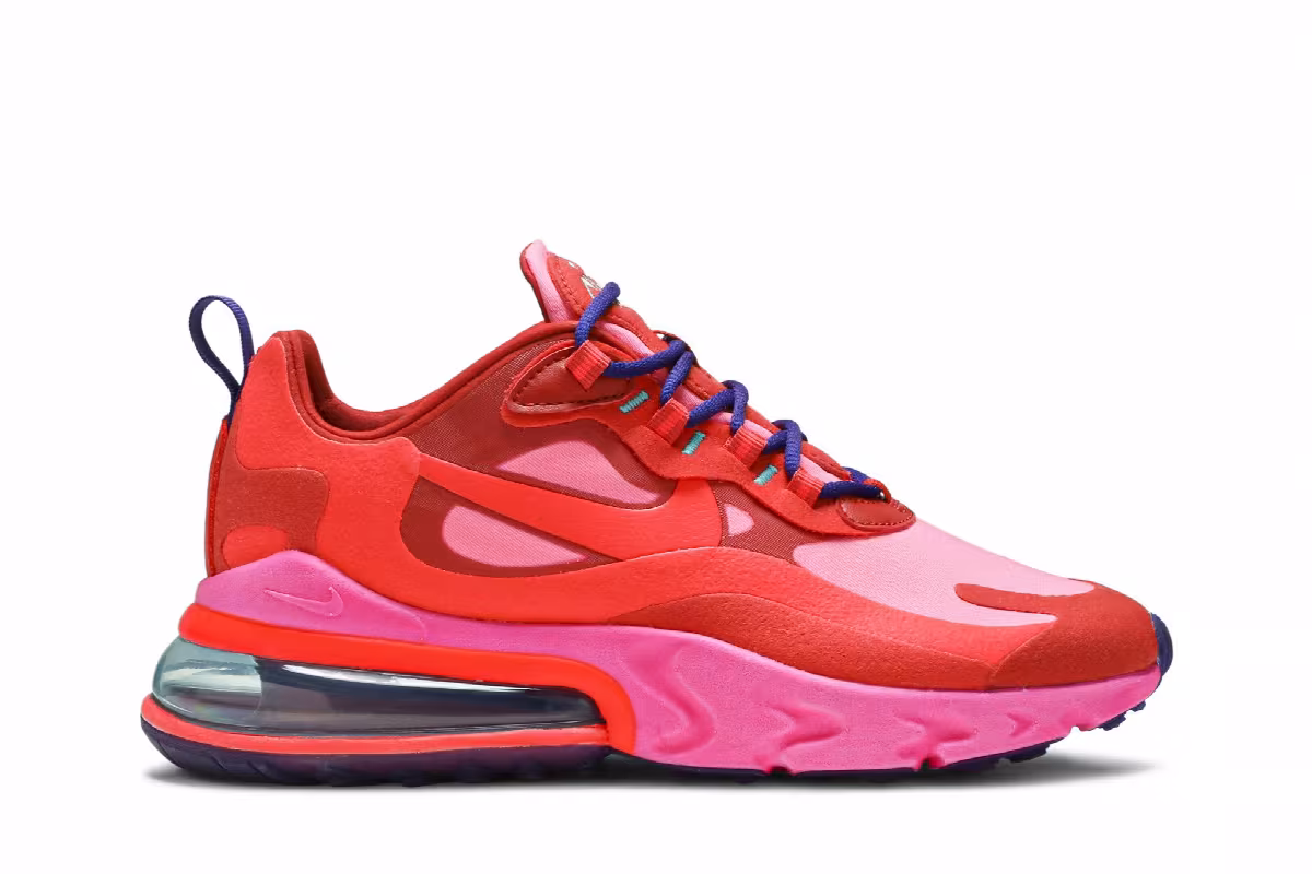 Nike Women's Air Max 270 React Mystic Red Pink Blast, view 2
