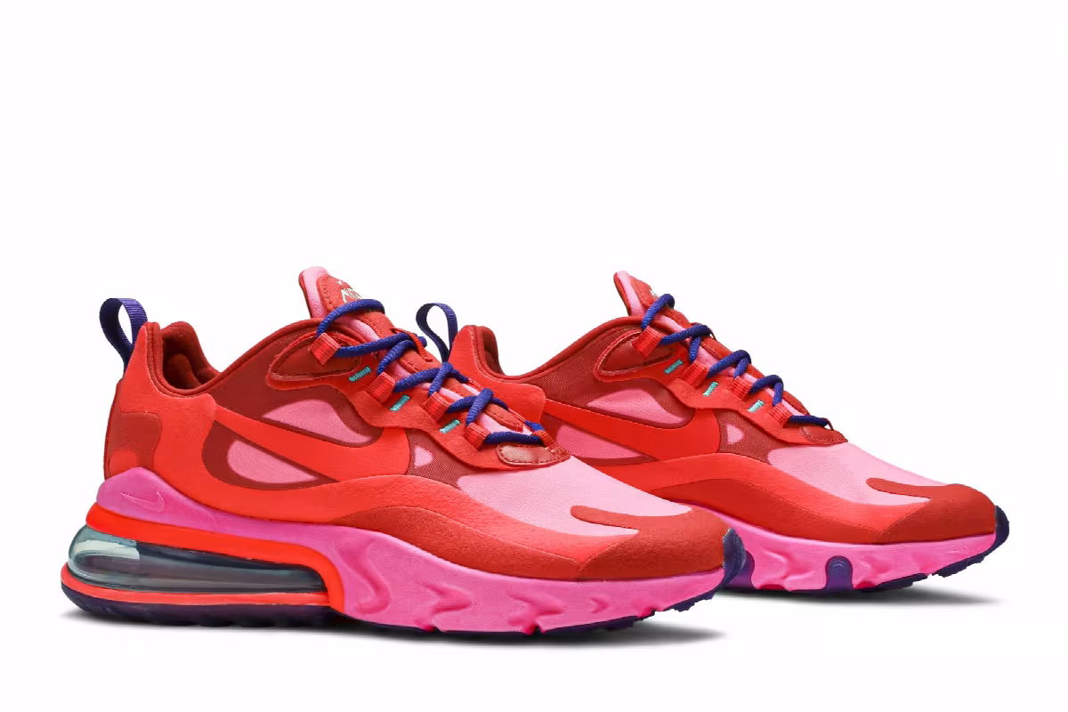 Nike Women's Air Max 270 React Mystic Red Pink Blast, view 9
