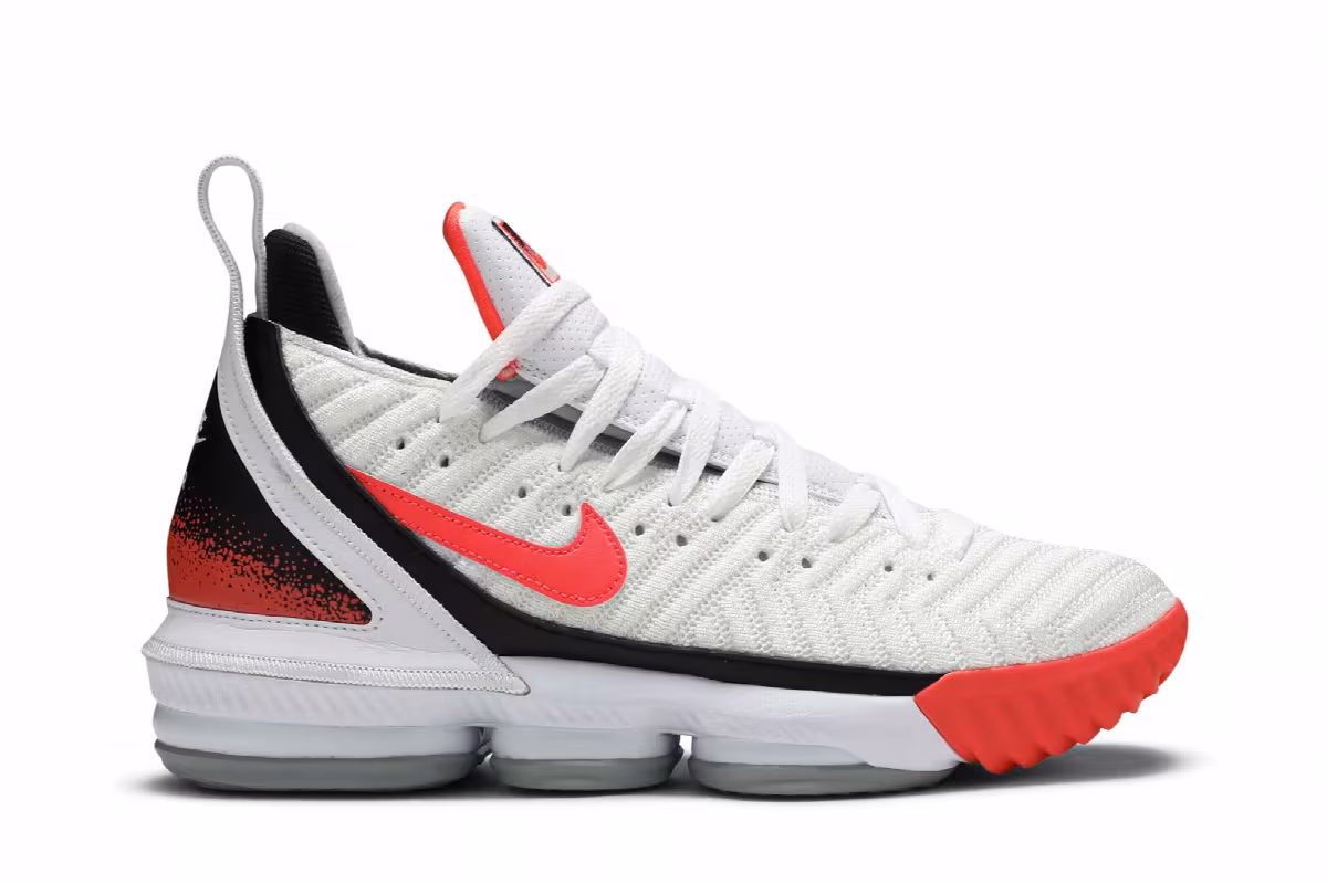 Nike LeBron 16 Tech Challenge Hot Lava White, view 2