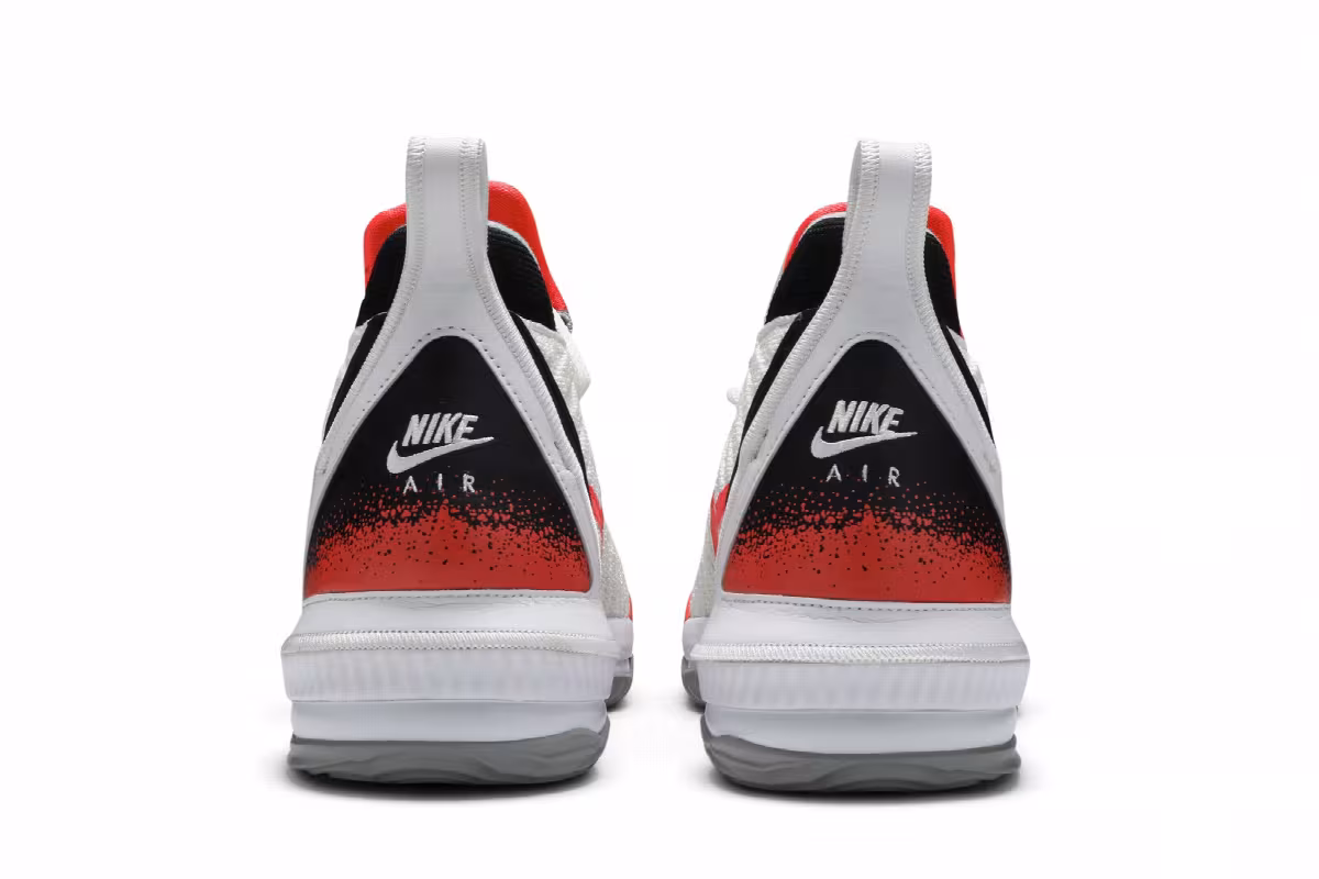Nike LeBron 16 Tech Challenge Hot Lava White, view 7