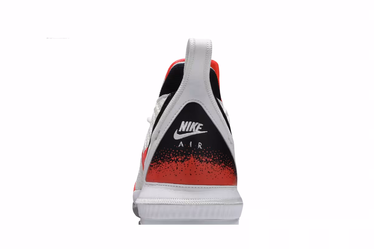 Nike LeBron 16 Tech Challenge Hot Lava White, view 8