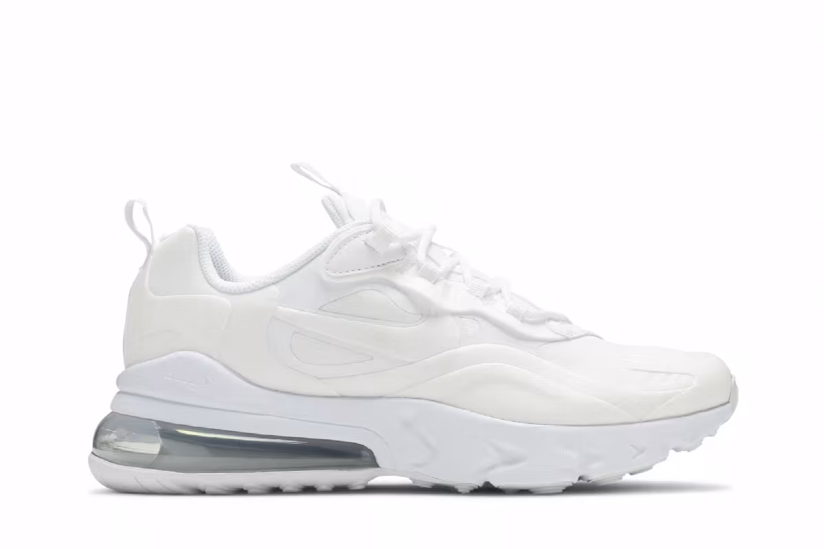 Nike Air Max 270 React GS Triple White, view 2