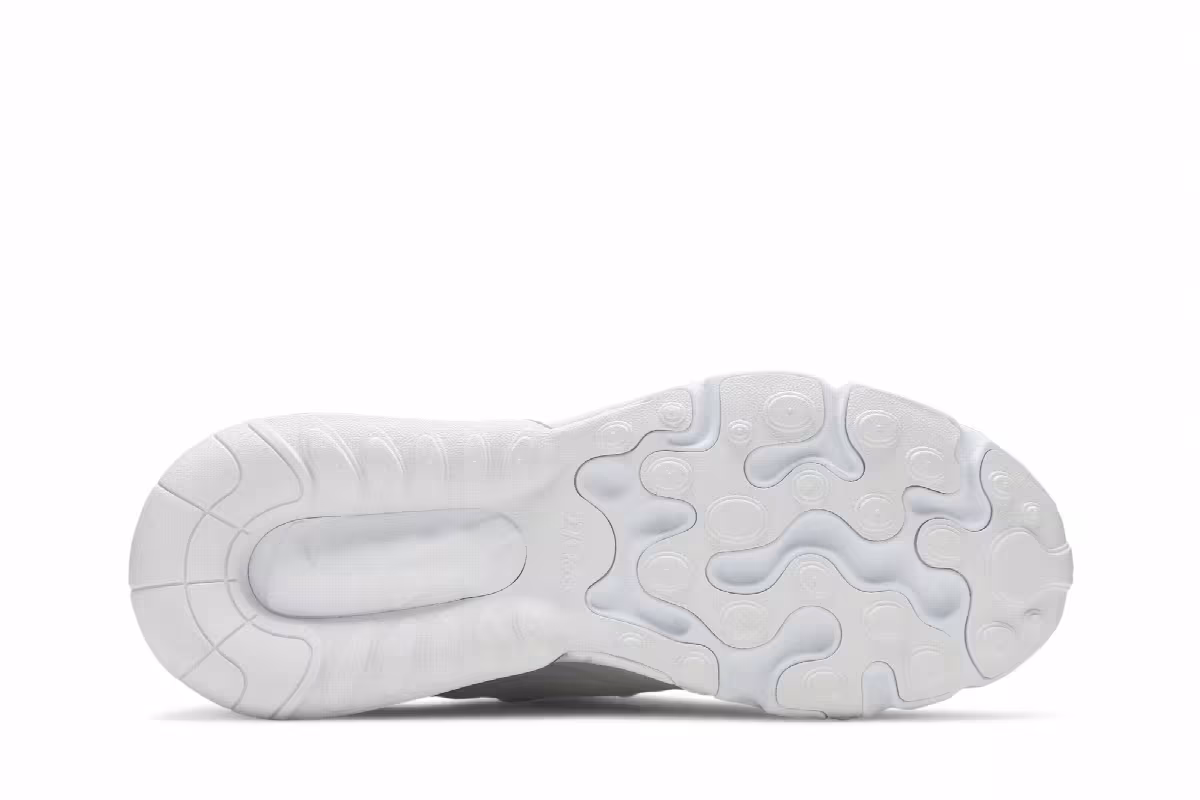 Nike Air Max 270 React GS Triple White, view 5