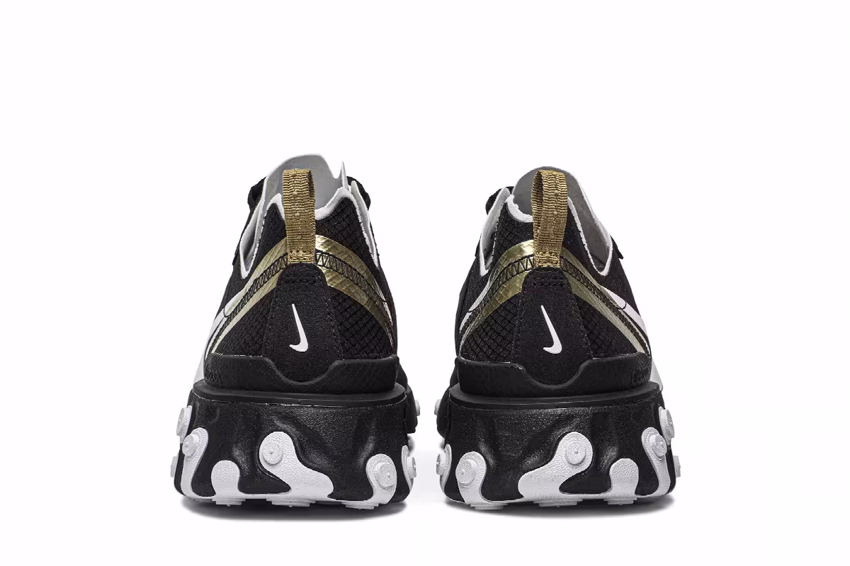 Nike React Element 55 SE Black Metallic Gold, view 7