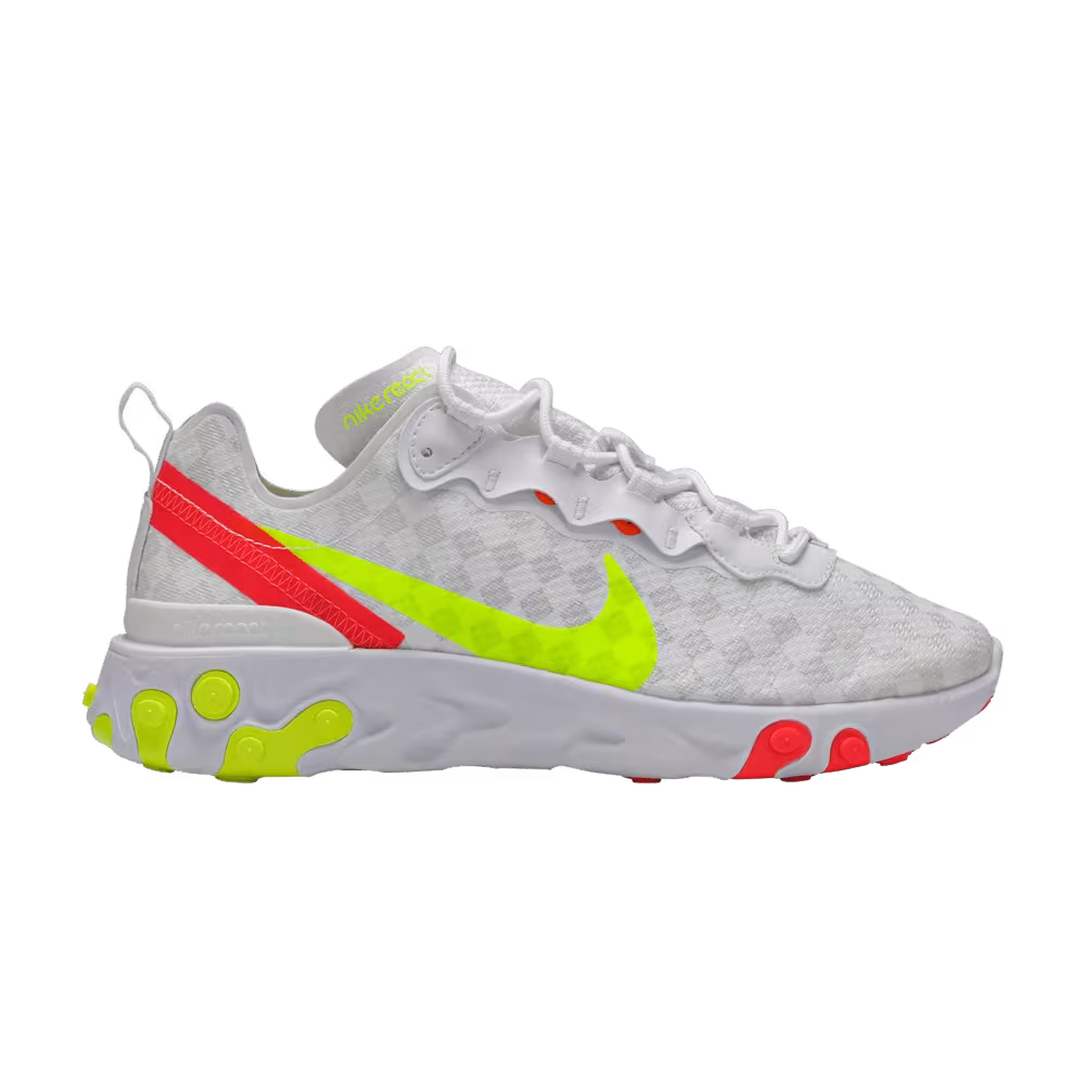 Nike React Element 55 Checkered White Crimson Volt