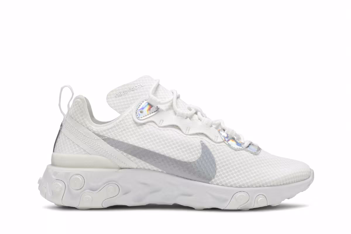 Nike Women's React Element 55 White Iridescent, view 2