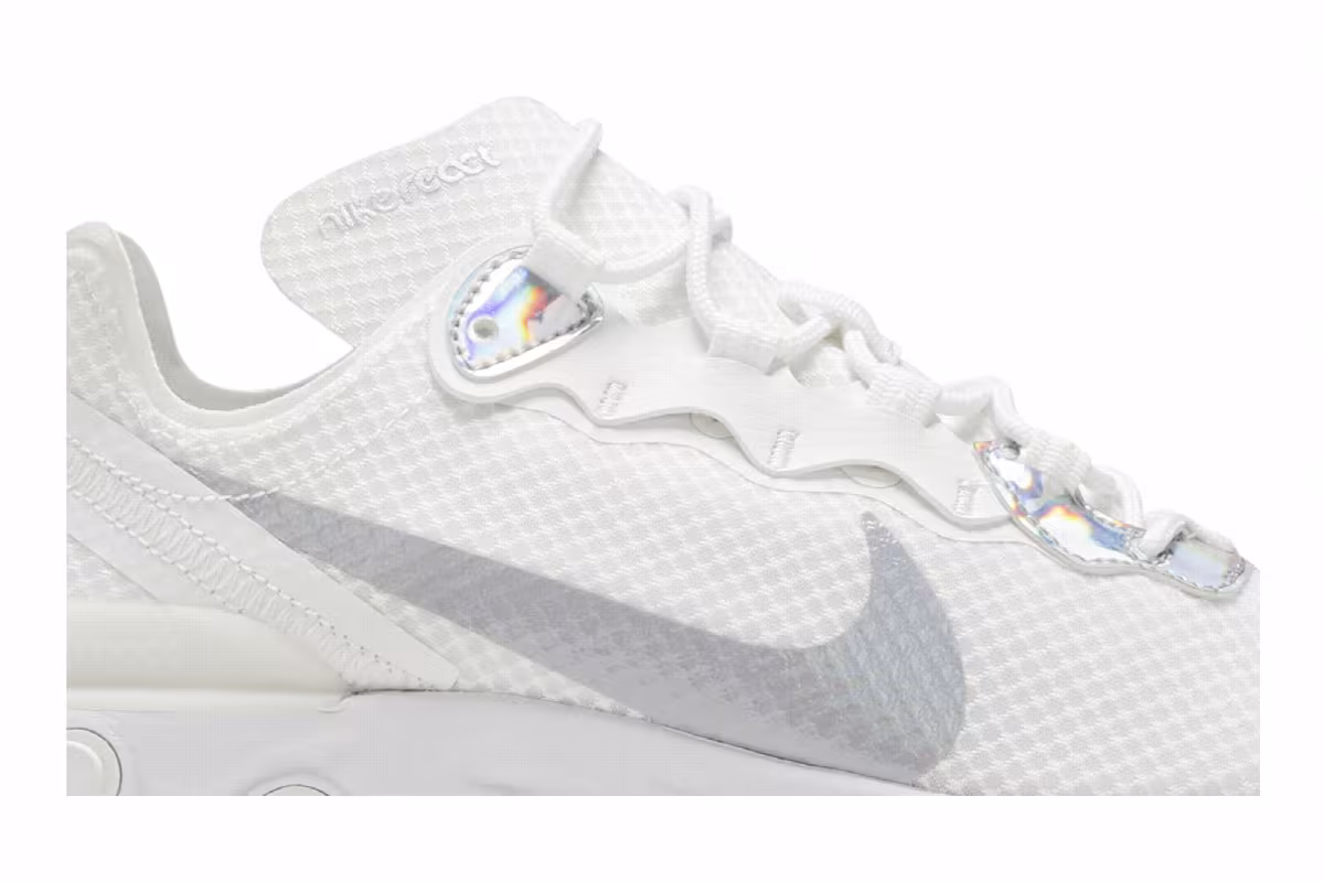 Nike Women's React Element 55 White Iridescent, view 3