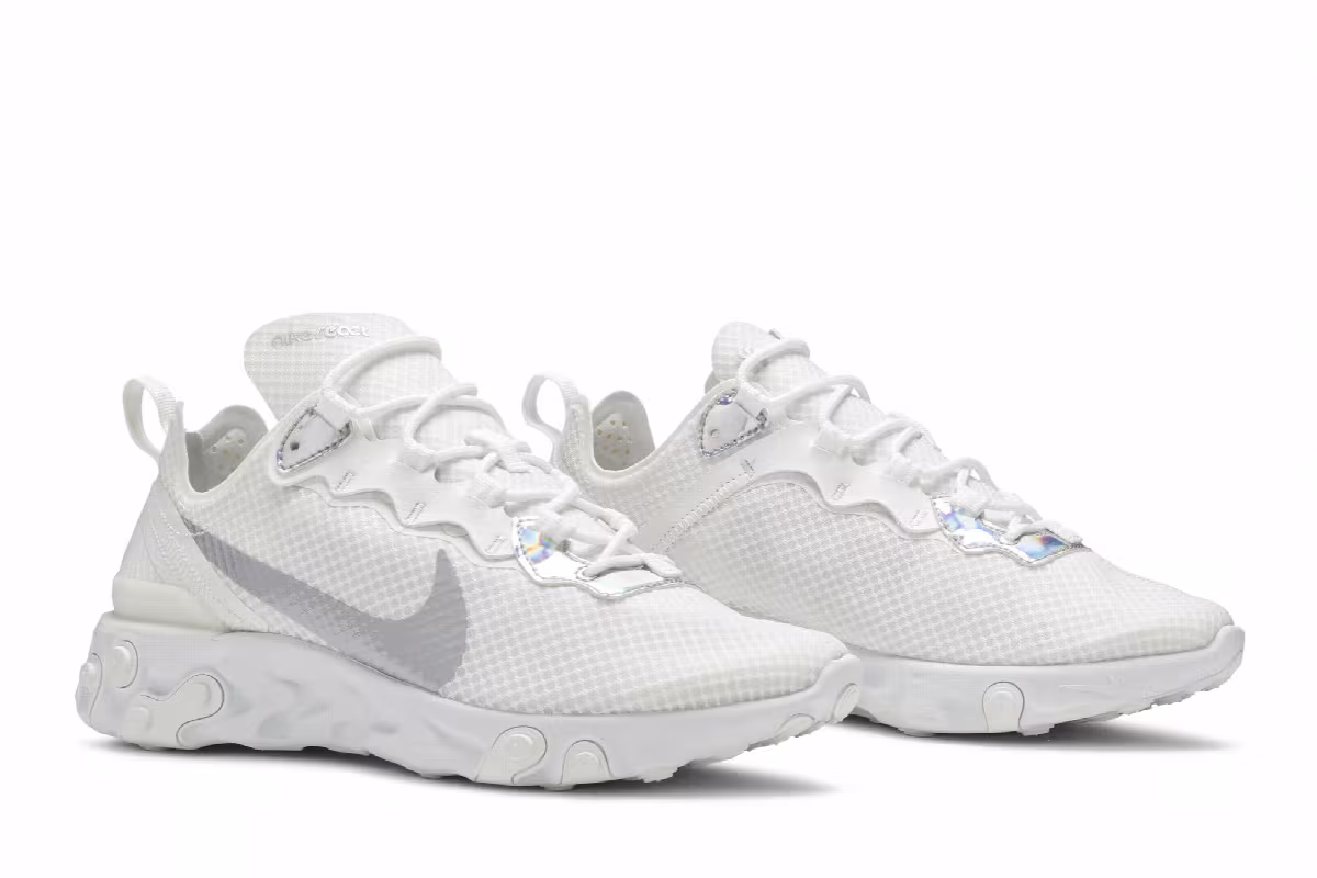 Nike Women's React Element 55 White Iridescent, view 9