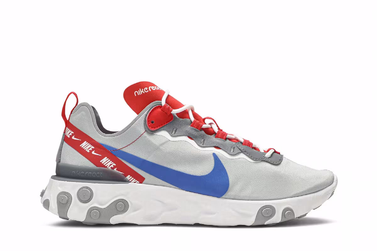 Nike React Element 55 Grey Royal Red, view 2