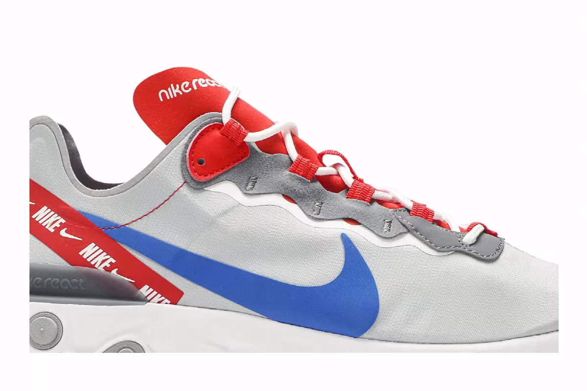 Nike React Element 55 Grey Royal Red, view 3