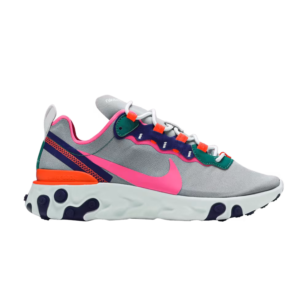 Nike Women's React Element 55 Wolf Grey Fuchsia
