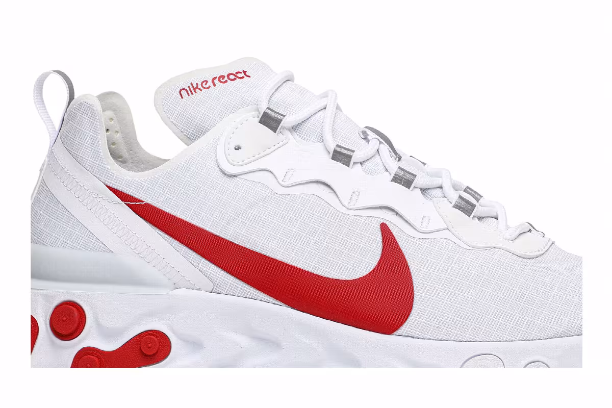 Nike React Element 55 White University Red, view 3