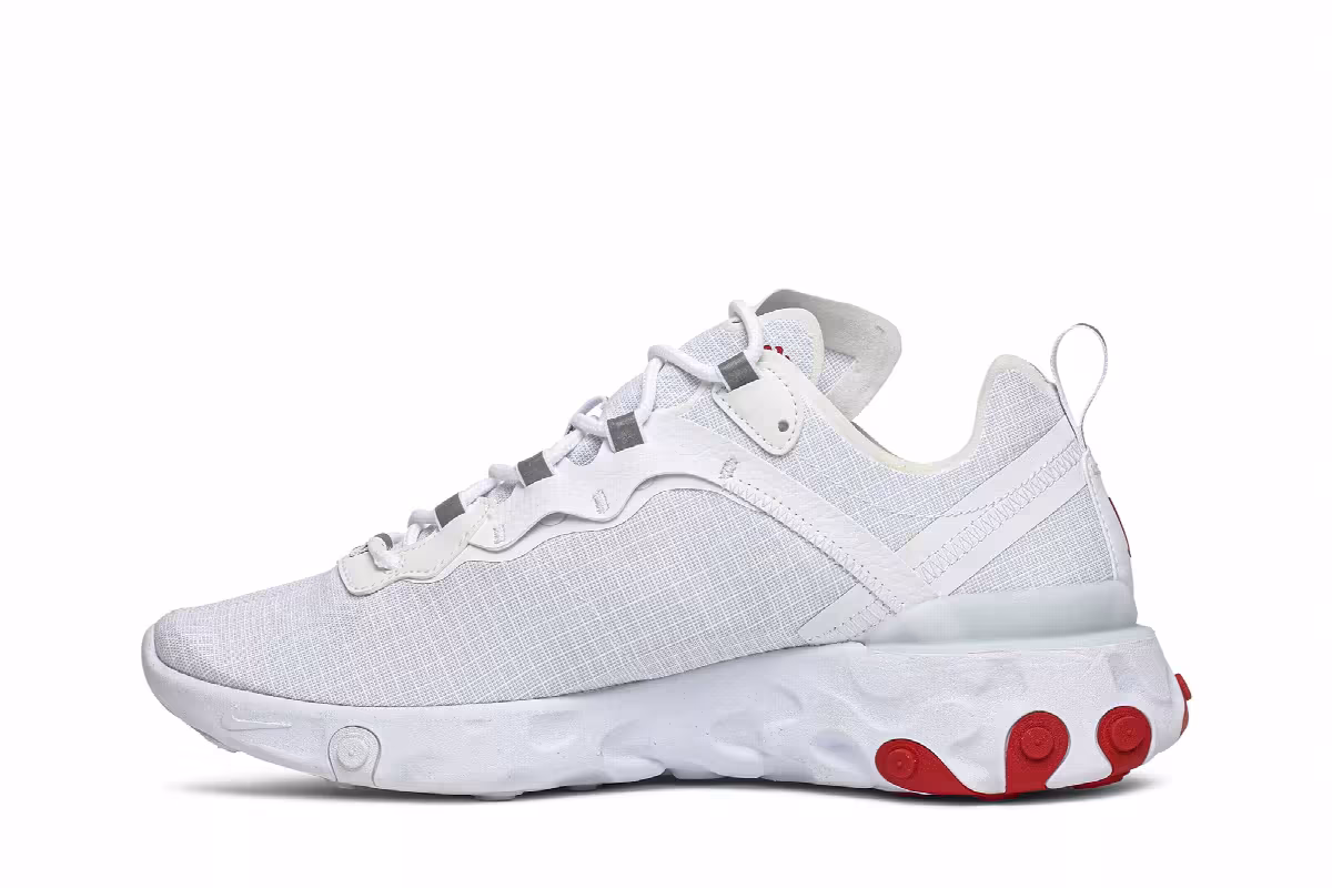Nike React Element 55 White University Red, view 4