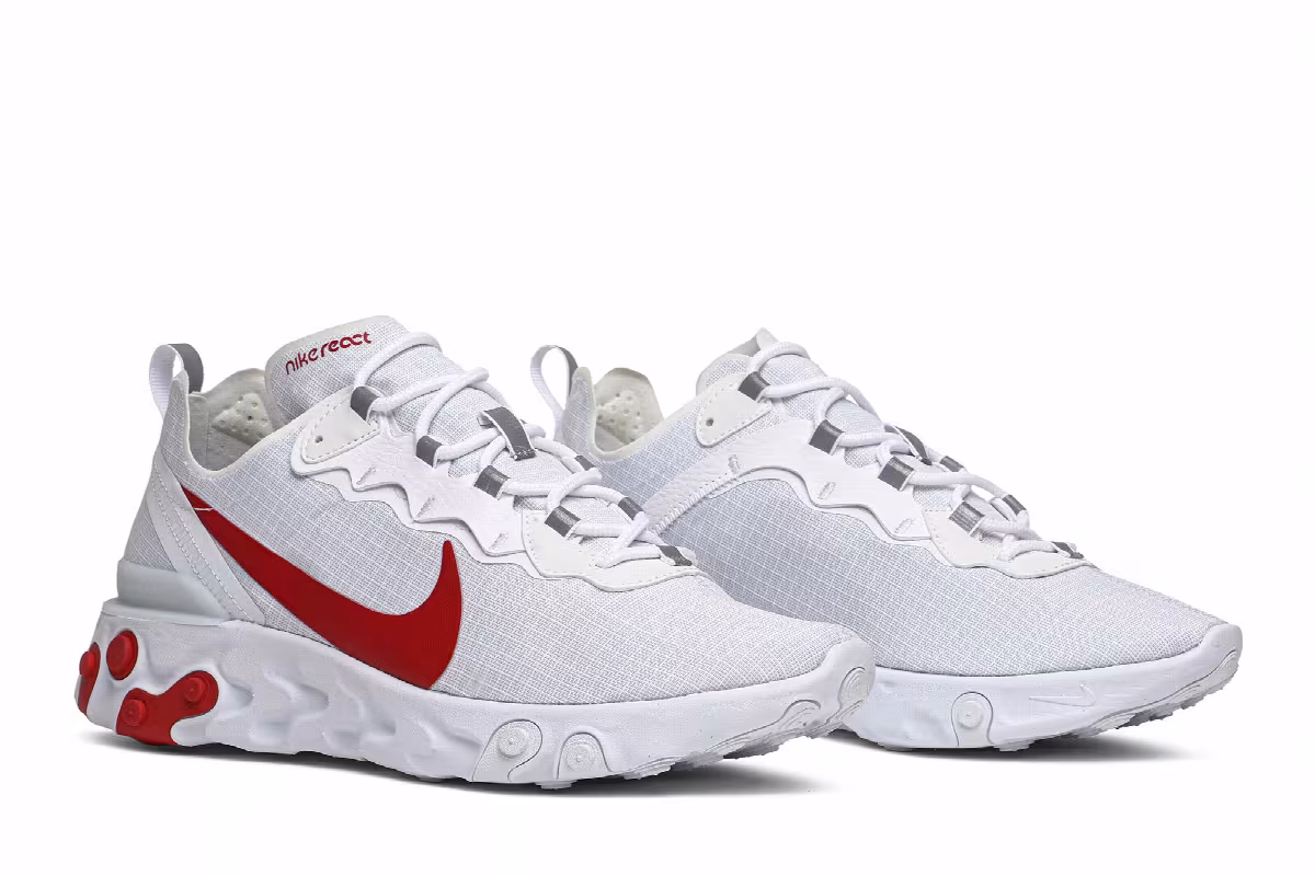 Nike React Element 55 White University Red, view 9