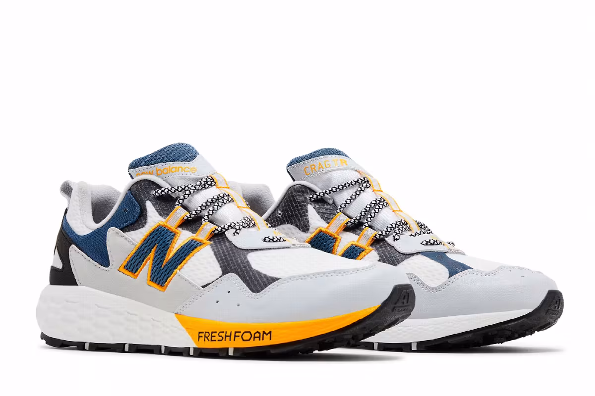 New Balance Fresh Foam Crag v2 White Chromatic Yellow, view 9