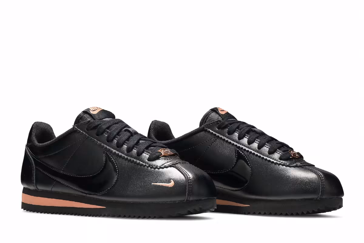 Nike Women's Classic Cortez Premium Black Rose Gold, view 9