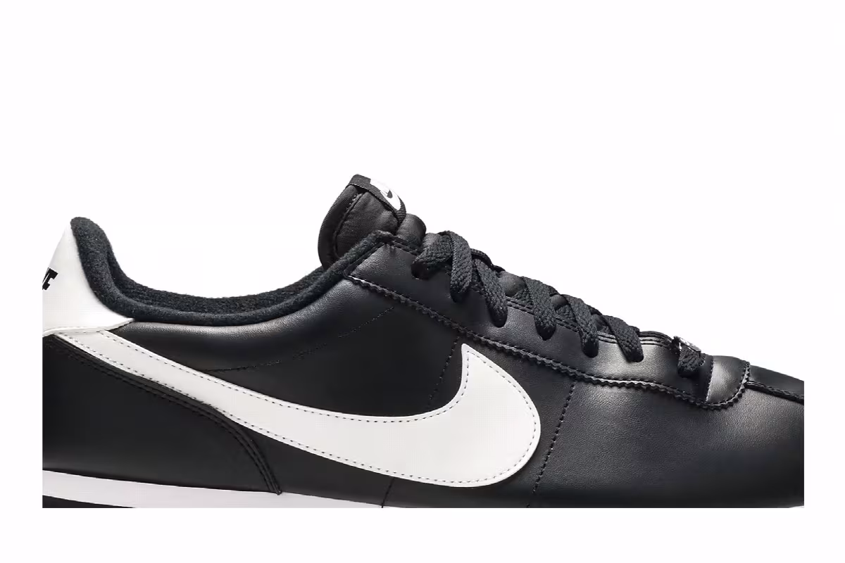 Nike Cortez Basic Leather Black White, view 3