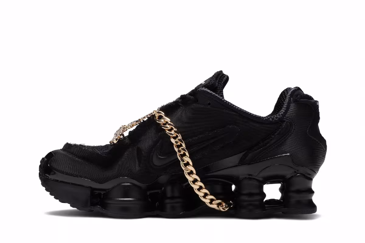 Nike Comme des Garçons x Women's Shox TL Black, view 4