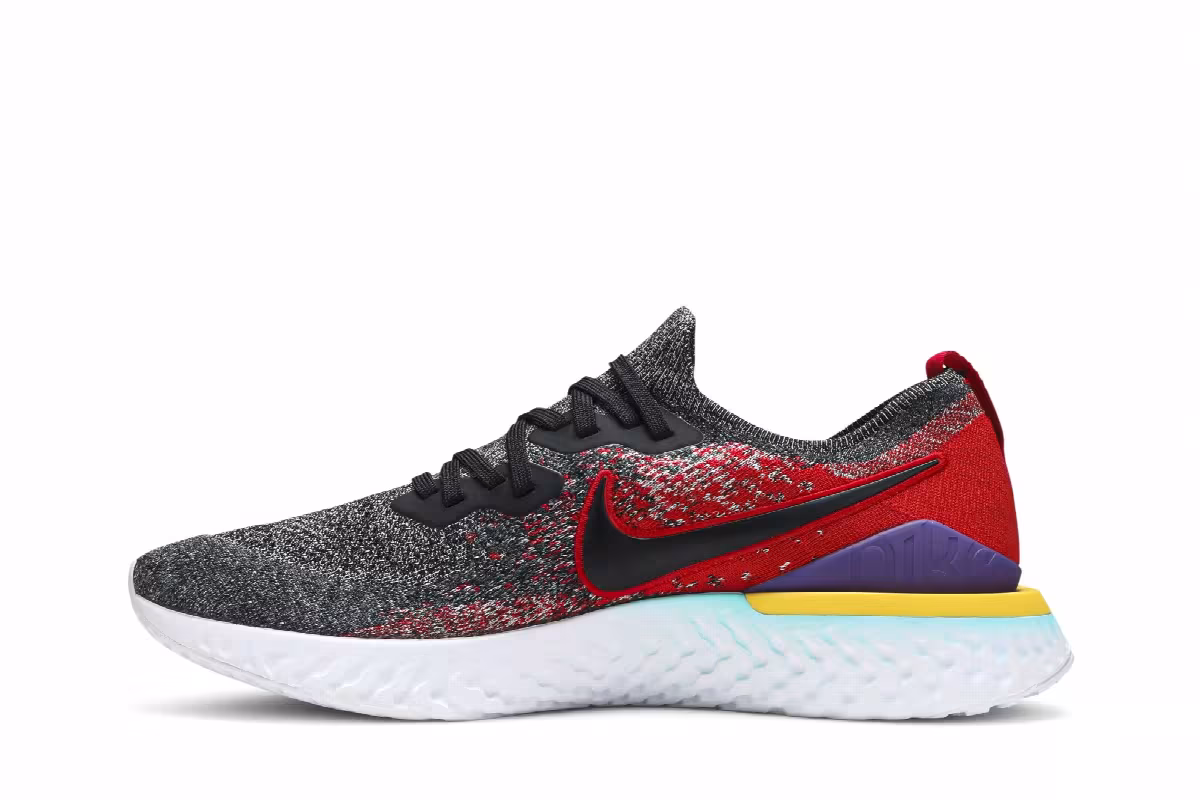 Nike Epic React Flyknit 2 Black University Red, view 4
